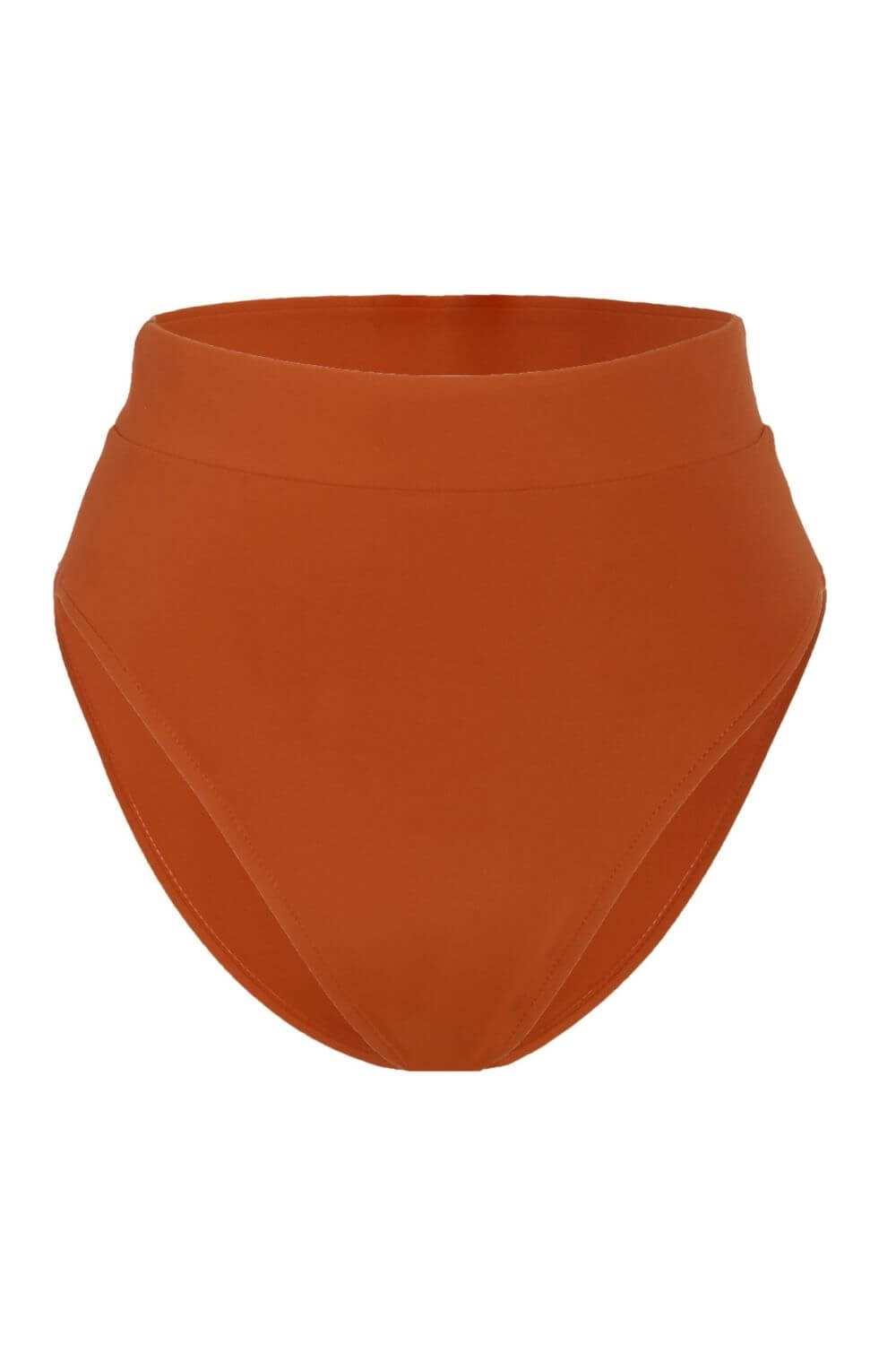 High waisted, high leg bikini bottom in pumpkin