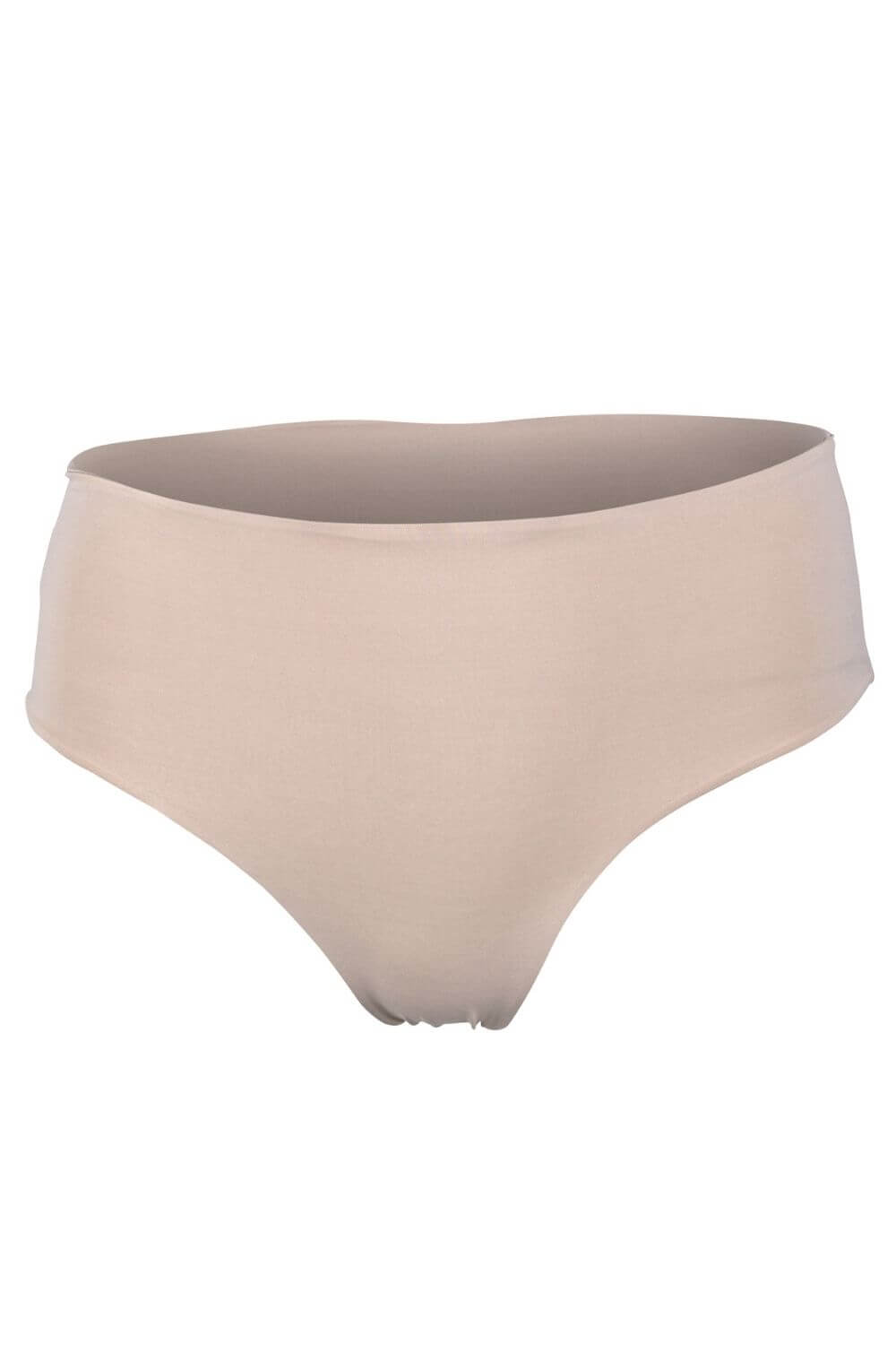 Hipster bikini bottom in neutral camel color.