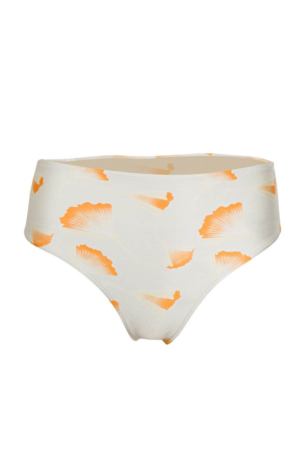 Hipster bikini bottom in luxurious ivory print.