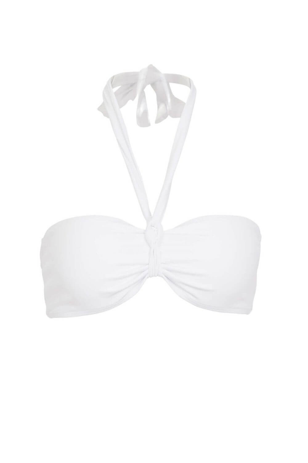 White bandeau top with removable strap. Double lined.