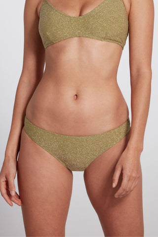 Reversible High Waist Bikini Bottom in Rust and Green - Sauipe Swim
